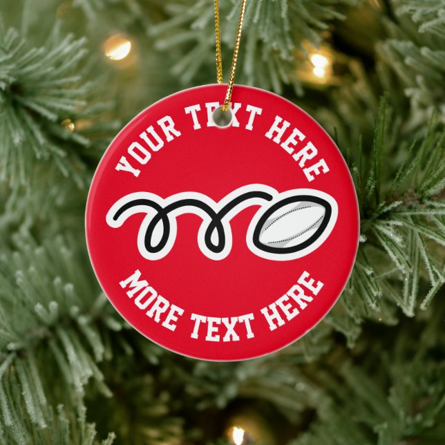 Enfeite de árvore de Natal personalizado de rugby (Árvore)