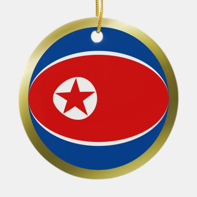 Enfeite de Bandeira da Coreia do Norte (Frente)
