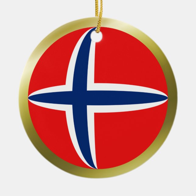 Enfeite de Bandeira da Noruega (Frente)