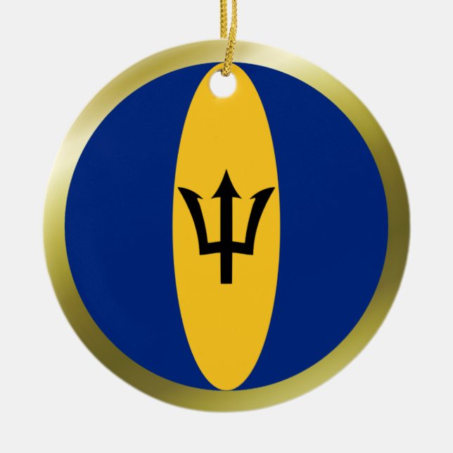 Enfeite de Bandeira de Barbados (Frente)