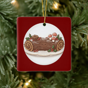 Enfeite de Bolo de Natal de Tronco de Natal Fofo