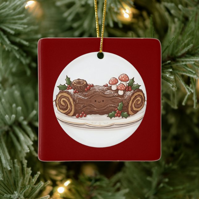 Enfeite de Bolo de Natal de Tronco de Natal Fofo (Árvore)