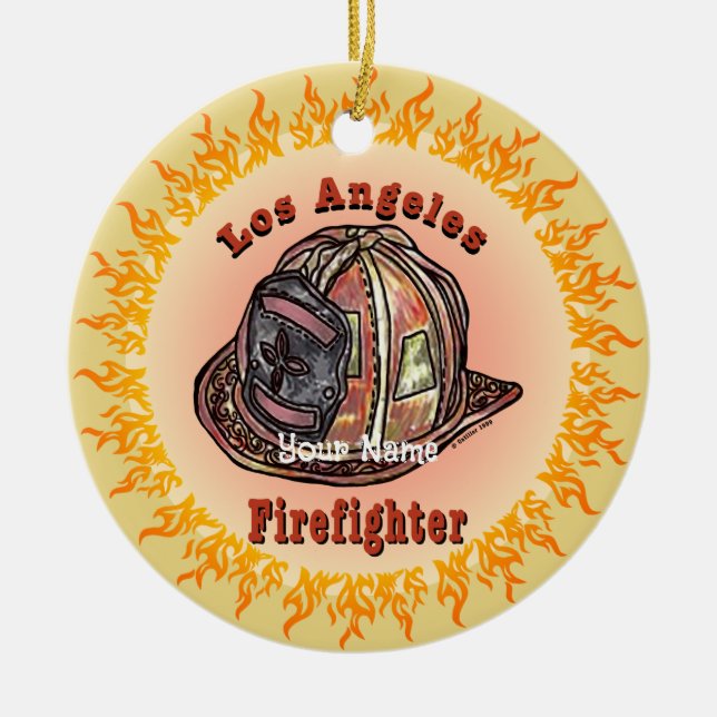 enfeite de bombeiro de Los Angeles (Frente)