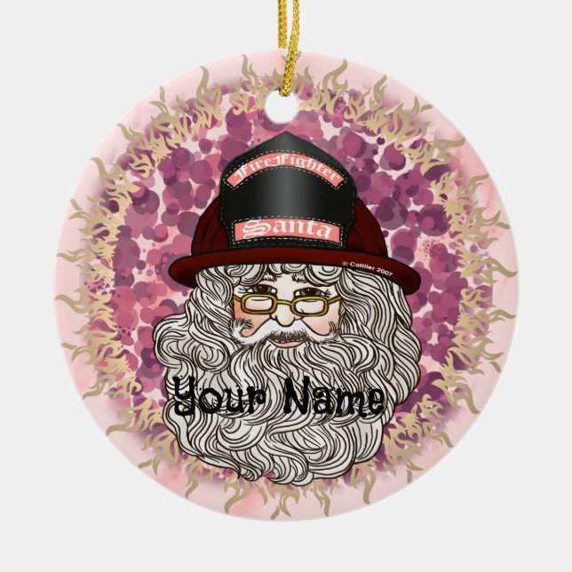 enfeite de bombeiro de Natal (Frente)