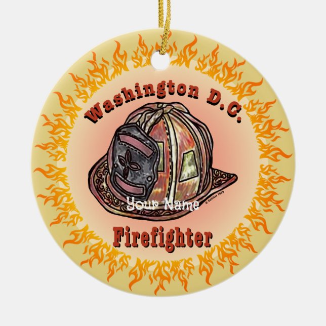 Enfeite de bombeiro de Washington D.C. (Frente)