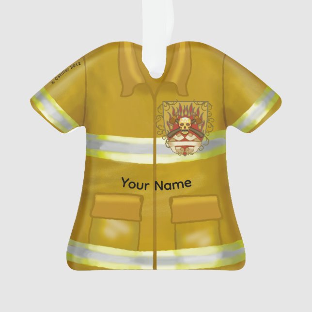 Enfeite de bombeiro escudo de chamas (Frente)