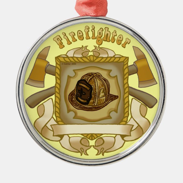 Enfeite de bombeiro escudo de machado (Frente)