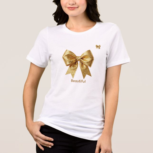 Enfeite de Brilho Dourado Elegante (Frente)