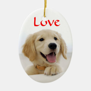 Enfeite de Cachorrinho Golden Retriever Amor