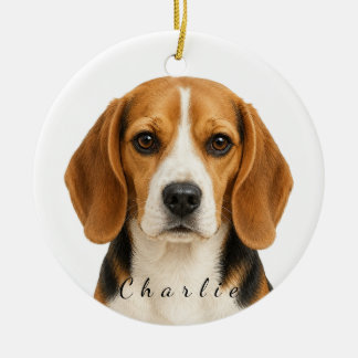 Enfeite de Cachorro Beagle Personalizado com Nome