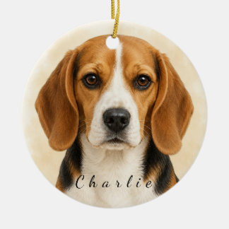 Enfeite de Cachorro Beagle Personalizado com Nome
