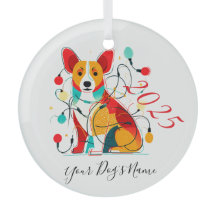 Enfeite de Cachorro Engraçado Natal Corgi Caótico