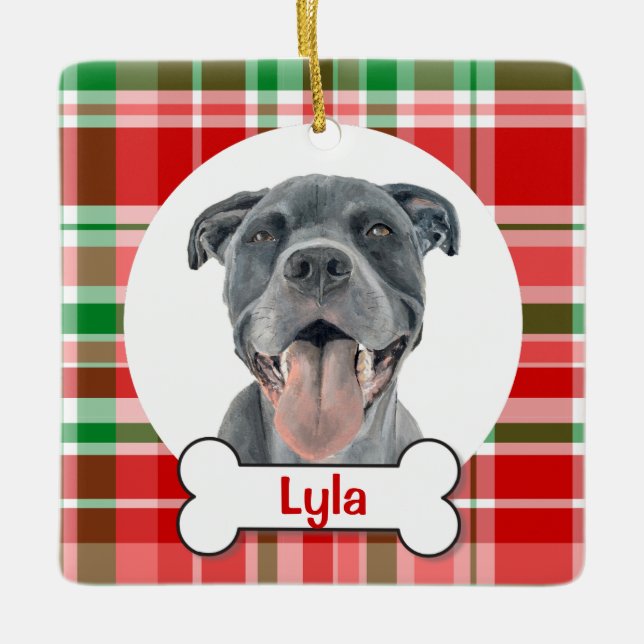 Enfeite de cachorro Pit bull, Enfeite de Staffy Az (Frente)