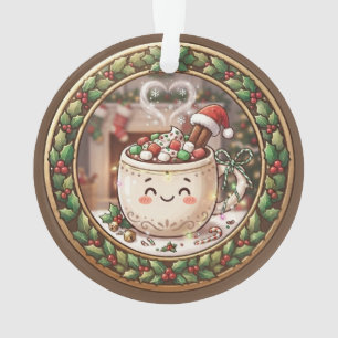 Enfeite de Caneca de Cacau Quente de Natal Fofo