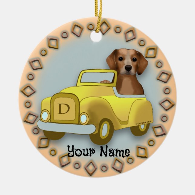 Enfeite de carro Beagle Dirigindo (Frente)