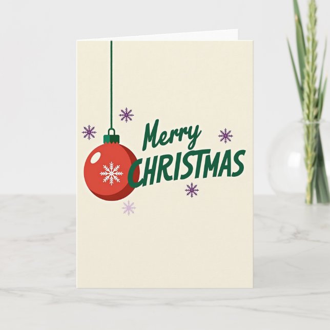 Enfeite de cartão de Natal feliz (Frente)