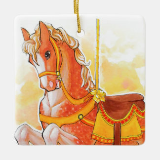 Enfeite de Cavalo de Carrossel Laranja