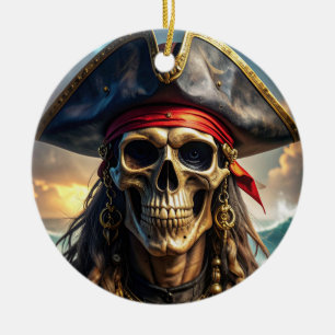 Enfeite de Caveira de Pirata Malvado