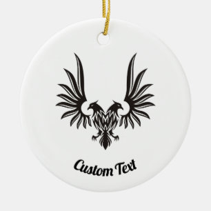 Enfeite de Cerâmica Águia com duas Cabeças