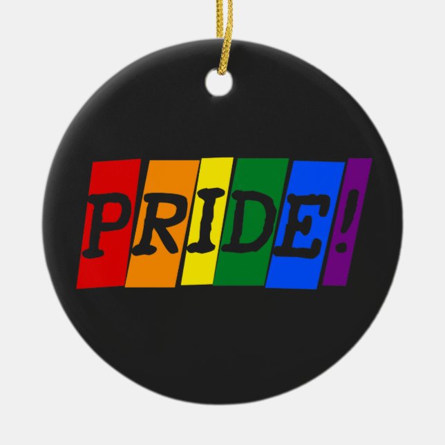 Enfeite de Cerâmica Arco-íris Orgulho LGBT (Frente)
