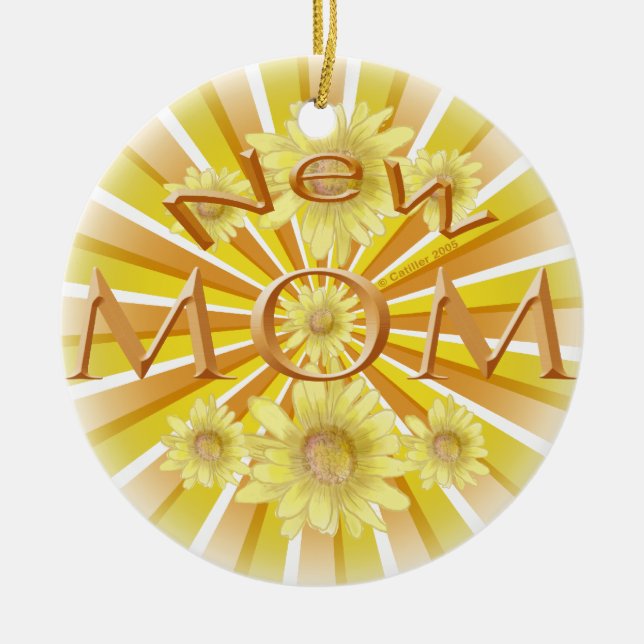 Enfeite de cerâmica Daisy Nova Mamãe (Frente)