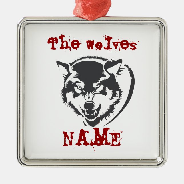 enfeite de cerâmica de lobo (Frente)