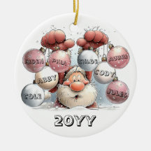 Enfeite de Cerâmica de Papai Noel Personalizado na