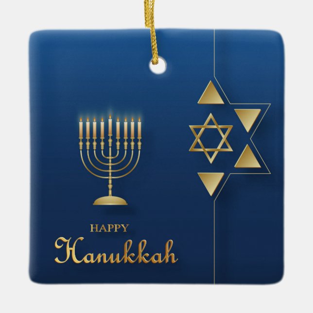 Enfeite de Cerâmica do Hanukkah (Frente)