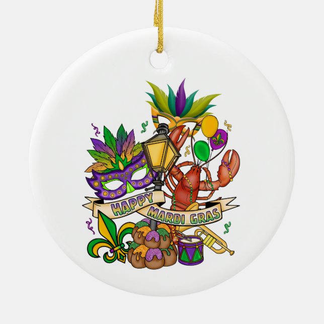 Enfeite de Cerâmica Feliz Carnaval (Traseira)