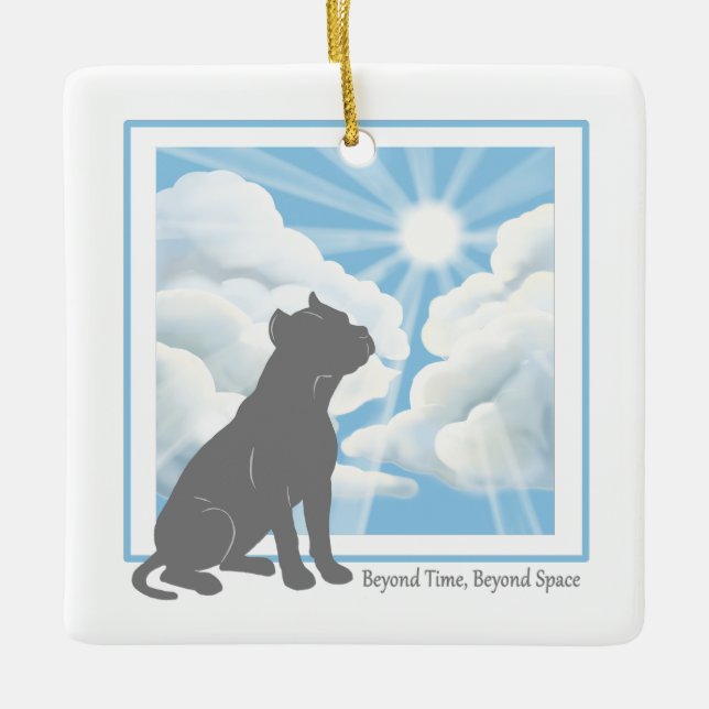 Enfeite de Cerâmica Memorial para Cachorro - Pittb (Frente)