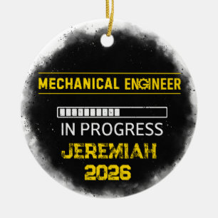 Enfeite de Cerâmica para Futuro Engenheiro Mecânic