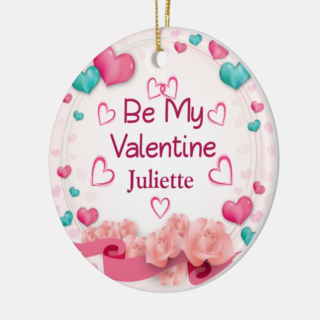 Enfeite de Cerâmica Personalizado Be My Valentine (Esquerda)