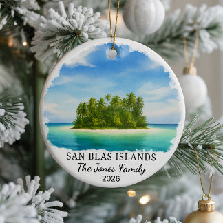 Enfeite de Cerâmica Personalizado Ilhas de San Bla
