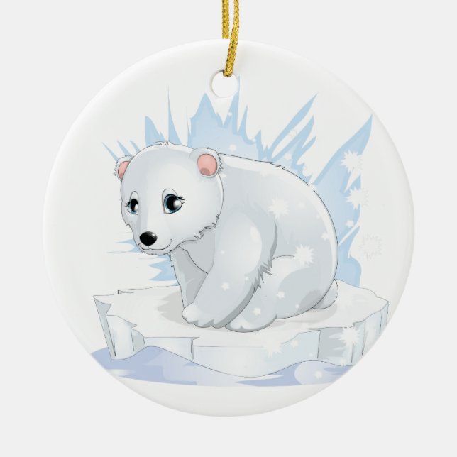 Enfeite de Cerâmica Urso Polar (Frente)