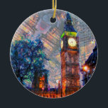 Enfeite de Círculo-Big Ben<br><div class="desc">Enfeite de Círculo-Big Ben.Capture memórias familiares maravilhosas com uma decoração de cerâmica personalizada. Adicione suas fotos,  imagens e mensagem pessoal favoritas em ambos os lados desta decoração. Um fio de ouro torna fácil exibir este lindo souvenir.</div>