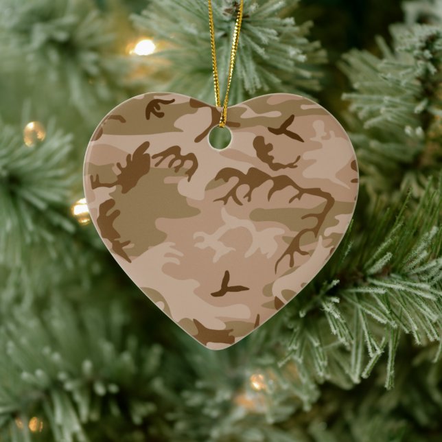 Enfeite de Coração com Camuflagem de Areia do Dese (Árvore)