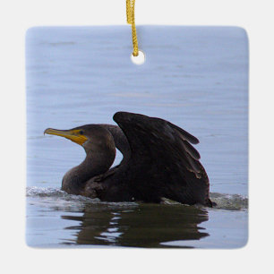 Enfeite de Cormorão de Dupla Crista