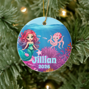 Enfeite de Criança Sereia com Nome Personalizado