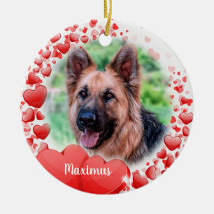 Enfeite de Dia dos Namorados com Foto de Pet - Mem