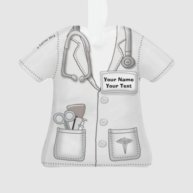 Enfeite de Enfermeira ou Médico com Jaleco Branco (Frente)