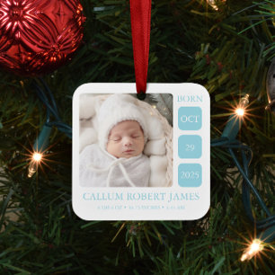 Enfeite de estatísticas de nascimento de Baby Blue