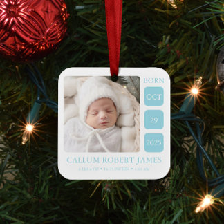 Enfeite de estatísticas de nascimento de Baby Blue