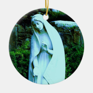 Enfeite de estátua azul da Virgem Maria