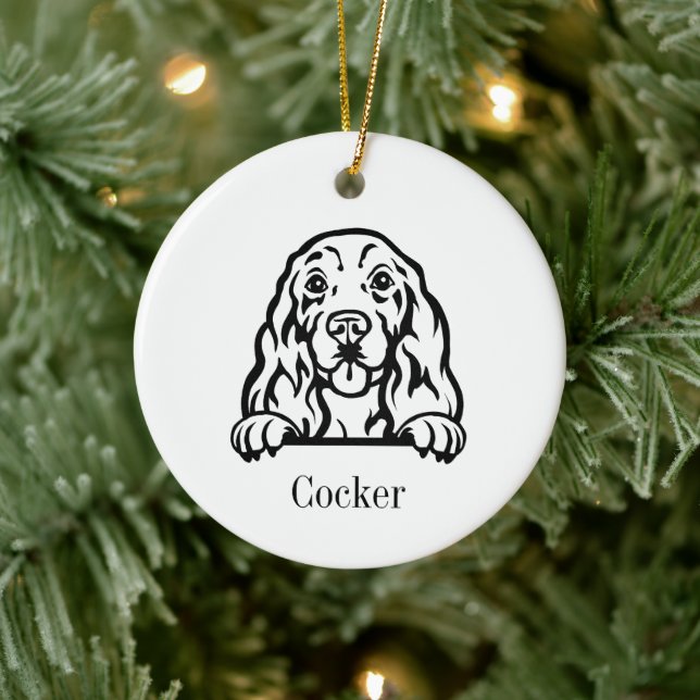 Enfeite de estimação personalizado para cão Cocker (Árvore)