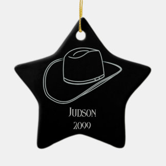 Enfeite de Estrela de Chapéu de Natal de Cowboy