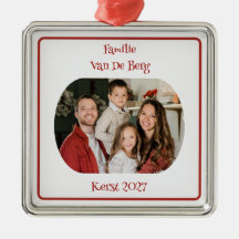Enfeite de Família de Natal com Foto e Sobrenome