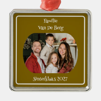 Enfeite de Família Sinterklaas Amarelo com Foto e 