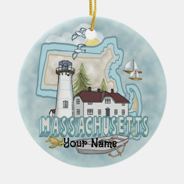 Enfeite de Farol de Massachusetts (Frente)