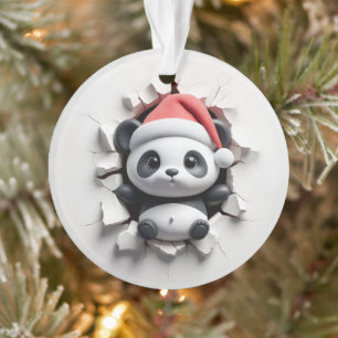 Enfeite de Férias do Panda Divertido