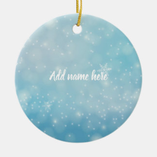 Enfeite de Floco de Neve Azul - Adicione Seu Nome
